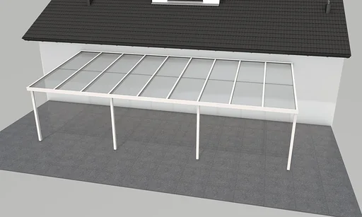 "Patio roof Premium, white, 9135 x 4060 mm - 10 mm laminated safety glass (VSG) image"