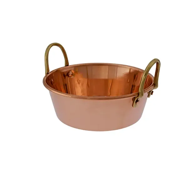 "Pot, jam pot, stewpan - brass and copper, diameter: 20 cm image"
