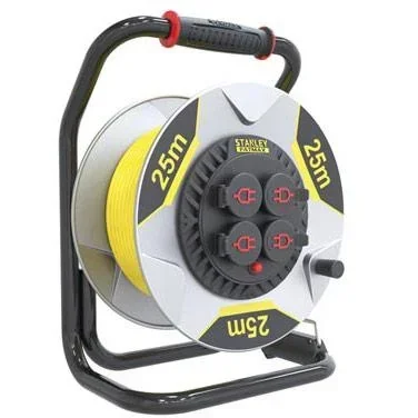 "Professional cable reel with anti-twist protection - Neoprene - 25 M - 3G2.5 - 4 sockets image"