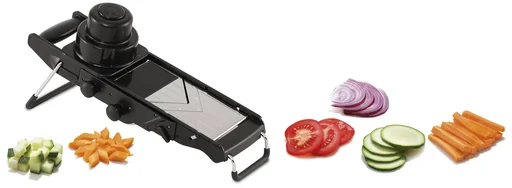 "Professional Mandoline “ALL IN ONE” - Vegetable slicer made of stainless steel with residue holder image"