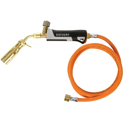 "Sievert set with handgrip, neck tube, burner, snake image"