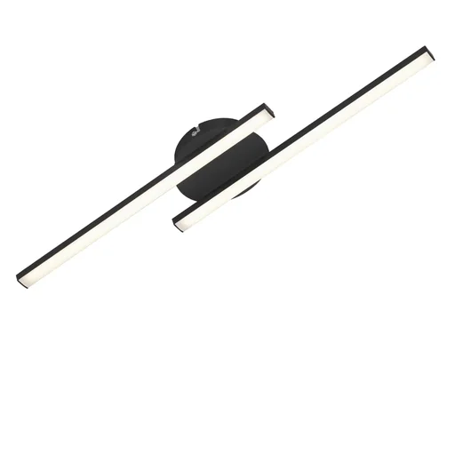 "LED wall and ceiling light, 2 straight LED bars, black, 12 watts, 960 lm, 3,000 K image"