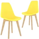 Dining room chairs 2-seater plastic yellow