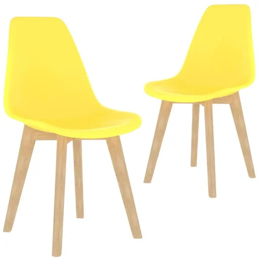"Dining room chairs 2-seater plastic yellow image"