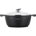 Marble casserole with black glass lid - 32 cm