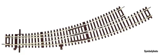 "Curved switch left BWl3/4 without drive, radius of the main track and the branch track 419.6 mm (R3), curve angle 30° image"