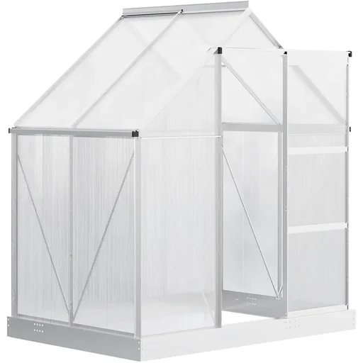 "Aluminum greenhouse garden house with window door 193 x 126 x 205 cm 2.5 plant house including foundation greenhouse tomato house image"