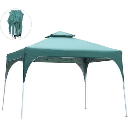 "Pavilion Garden Pavilion Party Tent Garden Tent Marquee Double Roof UV-resistant Water-repellent Green 3 x 3 x 2.75 m image"