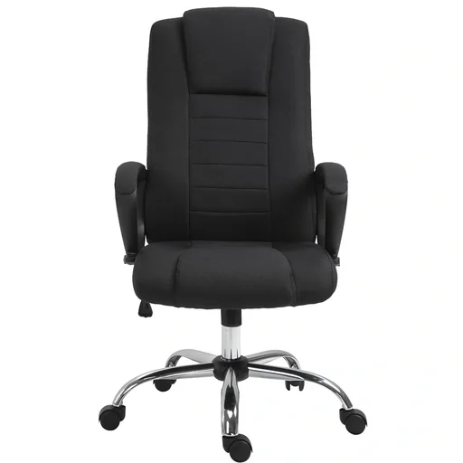 "Office chair computer chair with rocker function headrest ergonomic desk chair rotatable height adjustable linen-to image"