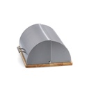 Bread bin, stainless steel/rubber tree