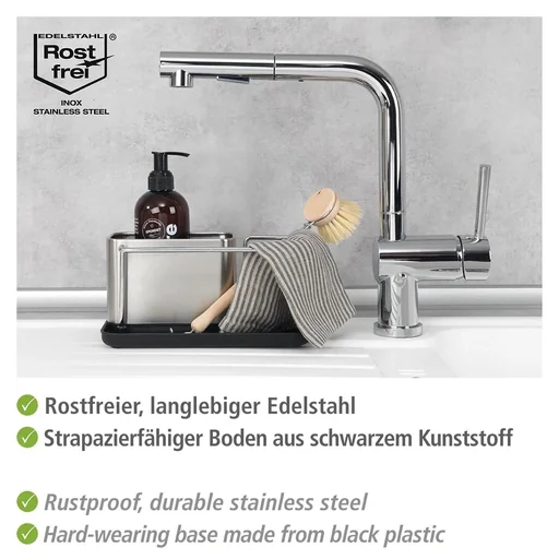 "stainless steel sink organizer image"