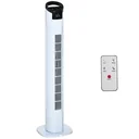 Tower fan with remote control 70° oscillating pedestal fan 78.5cm 50W 3 modes & 3 speeds Black+White