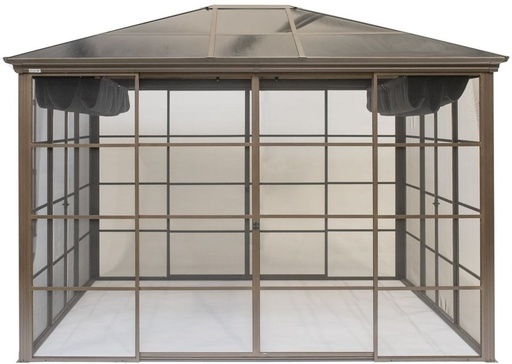 "Gazebo Castel 1012 362×297×283 cm Bronze – 4-Season Hardtop with 8mm Twin-Wall Panels image"