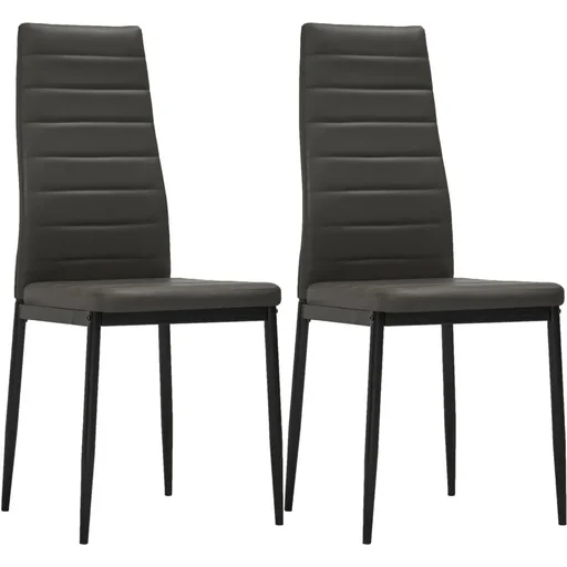 "Dining room chairs 2-seater faux leather grey image"