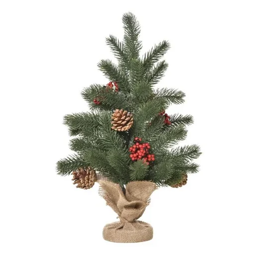 "Christmas tree 50 cm Christmas tree with 4 red berries and 4 pine cones image"
