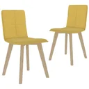 Dining room chairs 2 pieces fabric mustard yellow
