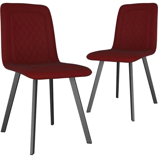 "Dining room chairs 2 pieces velvet red image"