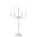 Candlestick white aluminum nickel-plated 60cm 5-armed
