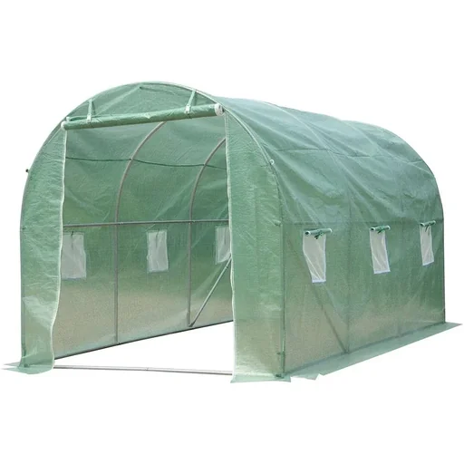"Tomato house with green window image"
