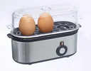 Stainless steel egg cooker mini for 1-3 eggs, 210 watts