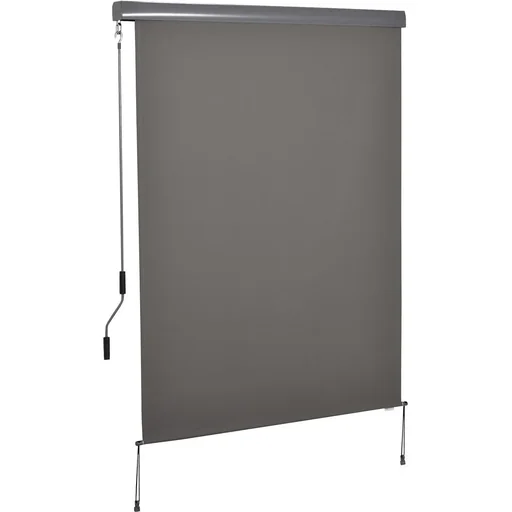 "Vertical awning with hand crank dark grey image"