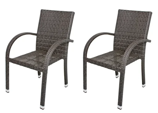 "2 x stacking chairs "Modesto" dark grey image"