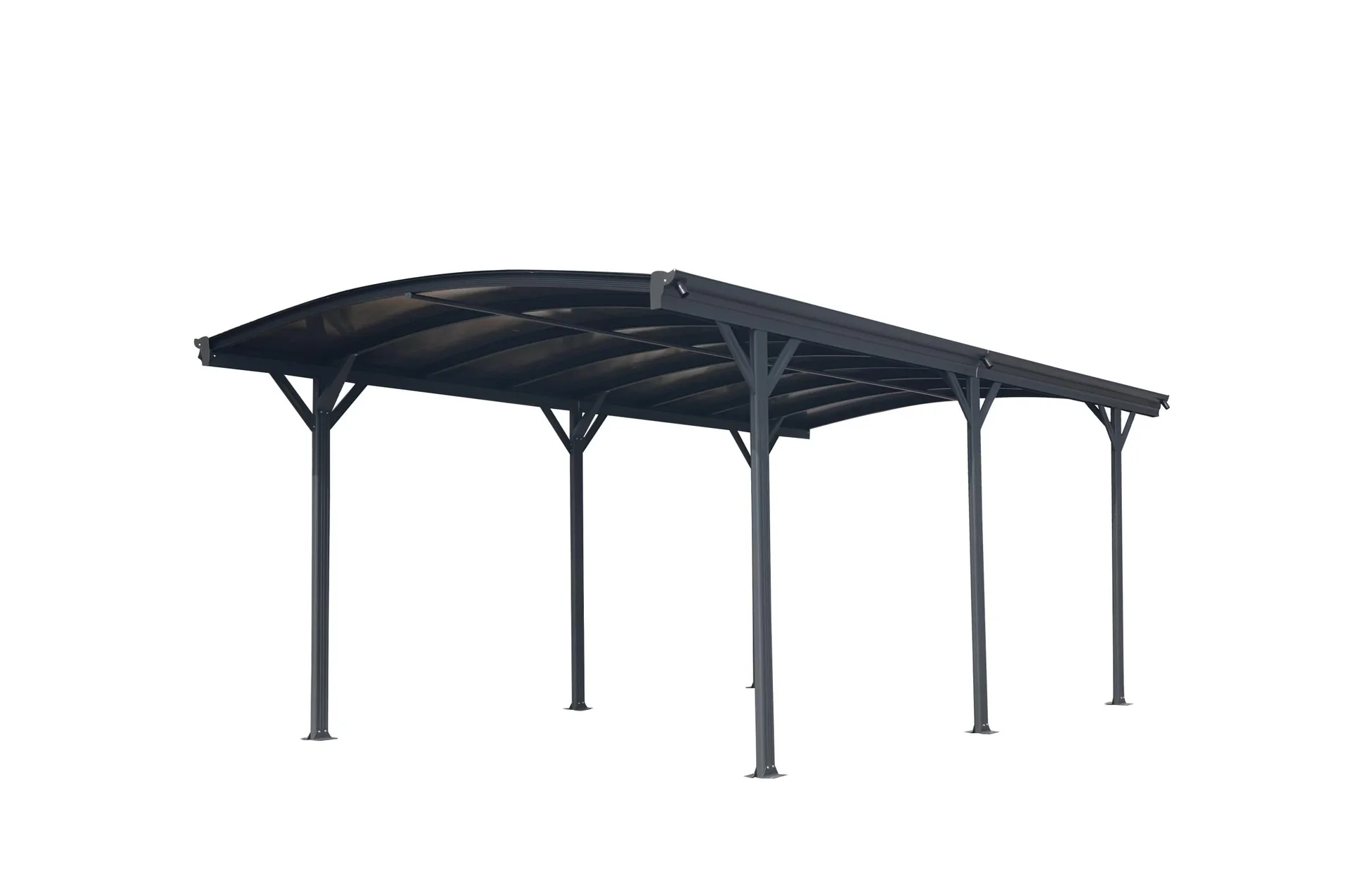 "Aluminum round arch carport and roofing anthracite, 576x300x220 cm image"