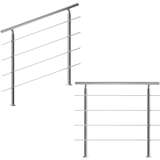 "Railing - stainless steel - 120 cm - 4 struts image"