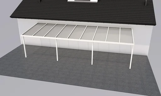 "Patio roof Premium, white, 9135 x 3060 mm - Polycarbonate multi-wall sheets 16 mm, white striped image"