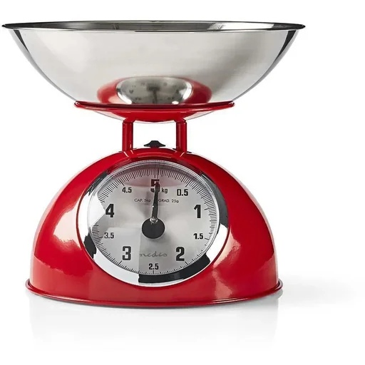 "Nedis Retro Kitchen Scale - Analogue - Metal - Red image"
