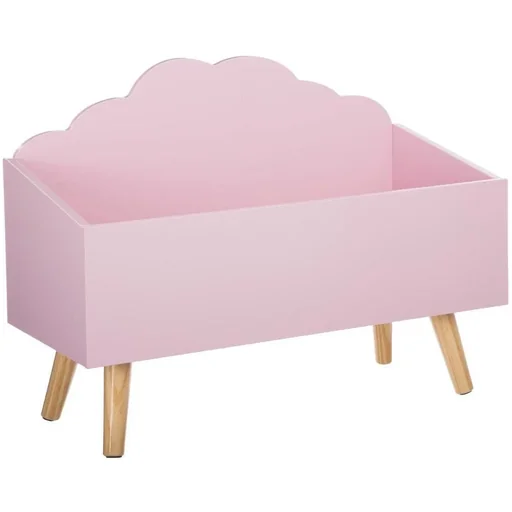 "Wooden toy box - Pink - 58x28x45 cm image"
