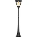 Solar garden lantern garden lamp path light with 31 LED 150 lumens 3000K aluminum tempered glass black 26 x 26 x 130 c
