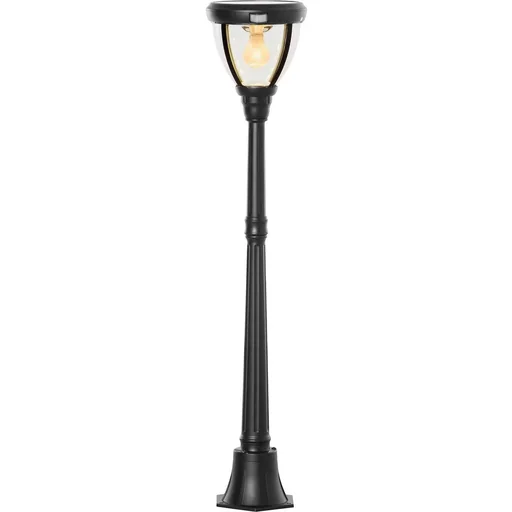 "Solar garden lantern garden lamp path light with 31 LED 150 lumens 3000K aluminum tempered glass black 26 x 26 x 130 c image"