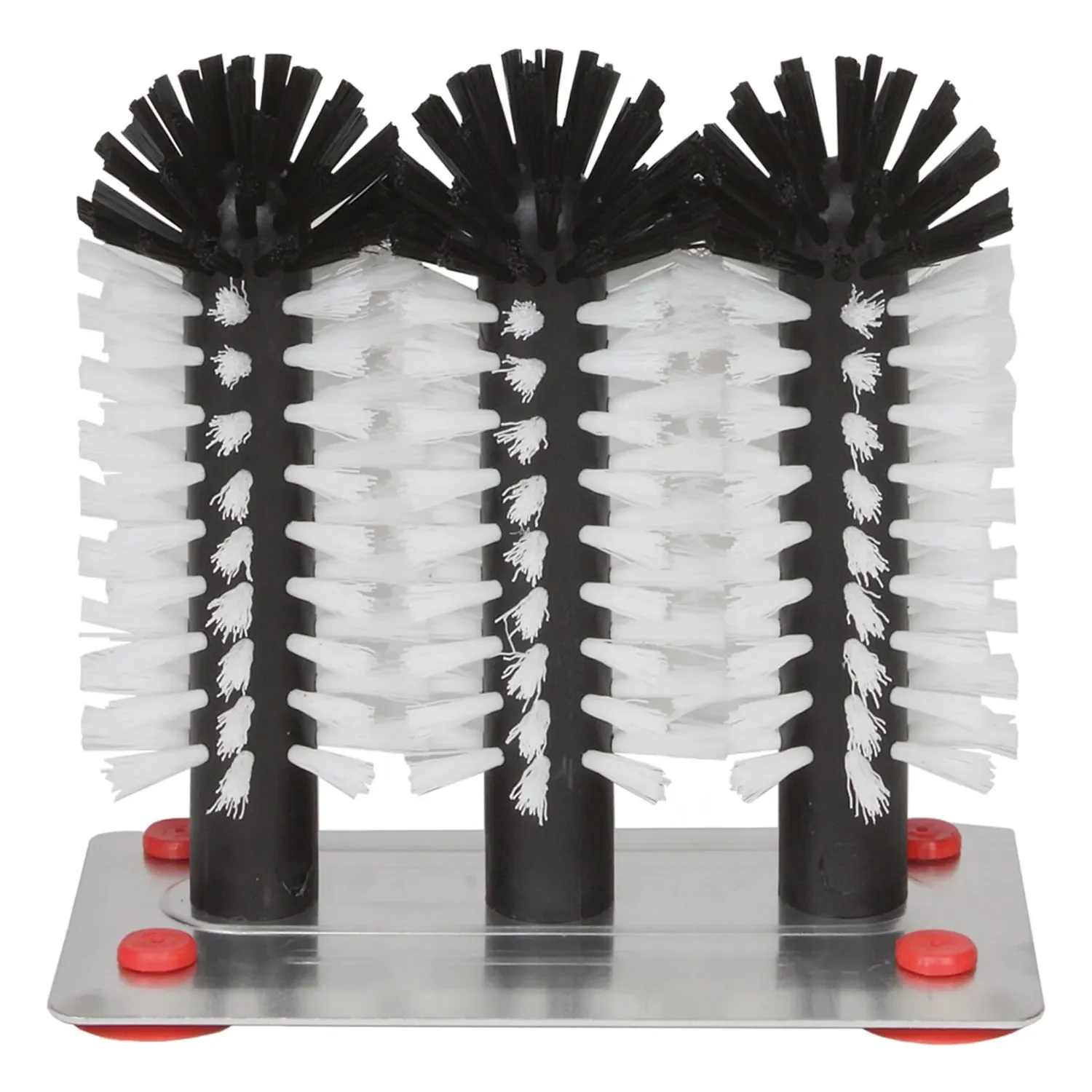 Glass cleaning brush with metal base, 3 x 18 cm