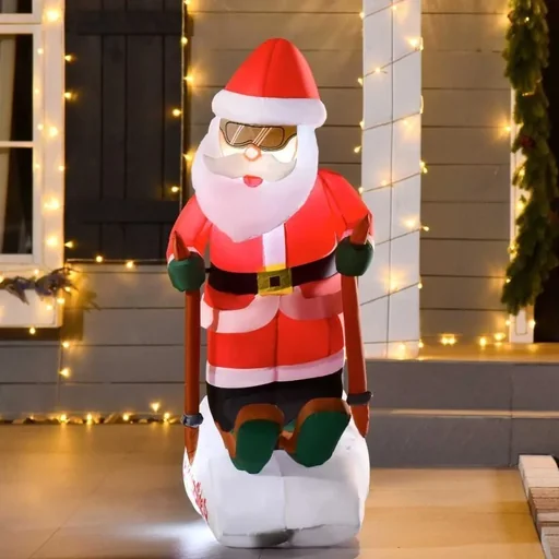 "Inflatable Santa Claus on sleigh 1.2 m Christmas decoration image"