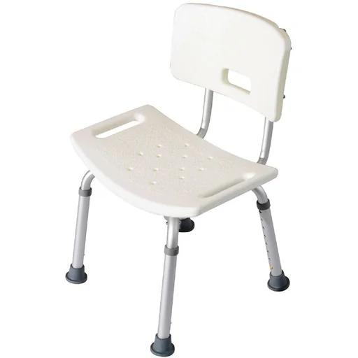 "Shower chair with backrest bath stool 8-way height adjustable image"