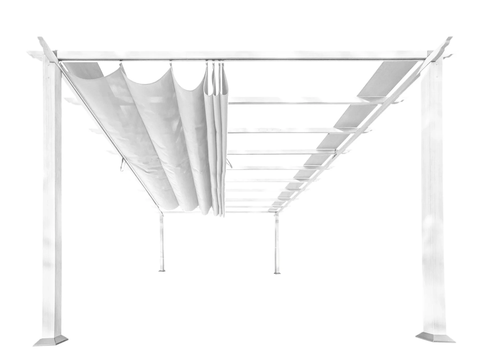 Paragon Outdoor "Florence" White Outdoor Gazebo - with Adjustable Sunshade