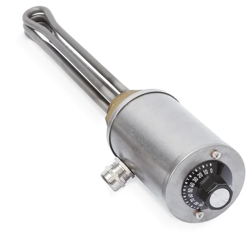 "Screw-in heater G1 1/2, Brass / V4A, Controller 0-95°C, 6.0kW Immersion Depth 910mm image"
