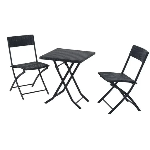 "Balcony set polyrattan garden furniture 3-piece balcony furniture image"