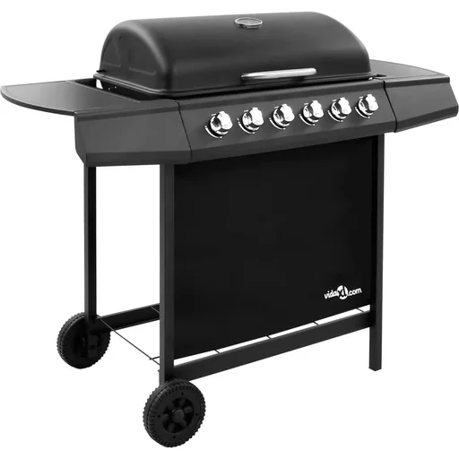 "Gas grill with 6 burners black image"