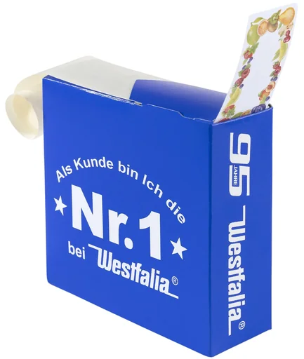 "Westfalia Obstrand - Labels in dispenser, 500 pieces image"