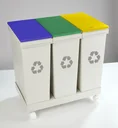 "Genial" waste separation system, 3 bins, 53 x 33.5 x 52.5 cm