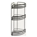 Corner shelf "Origin Lava", 3 levels, black, matt, 20 x 20 x 48 cm