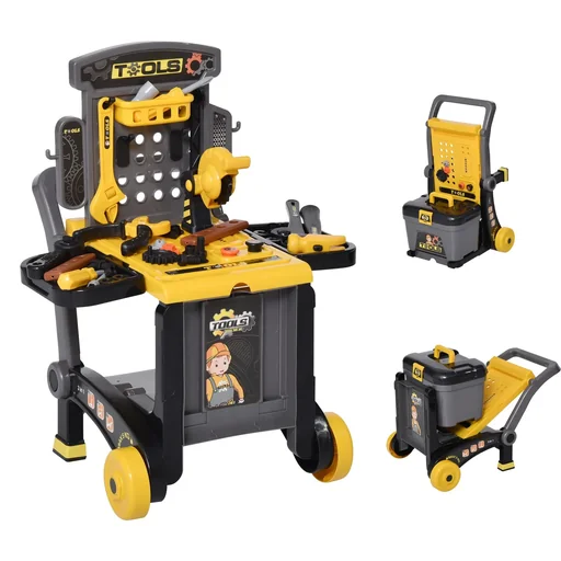 "Children's workbench with 60-piece accessory set image"