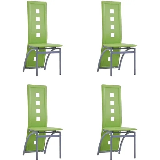 "Dining room chairs 4-seater faux leather green image"