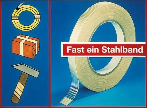 "Filament adhesive tape, glass fiber reinforced, synthetic rubber, 50 m x 15 mm image"