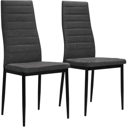"Dining room chairs 2 pieces fabric dark grey image"