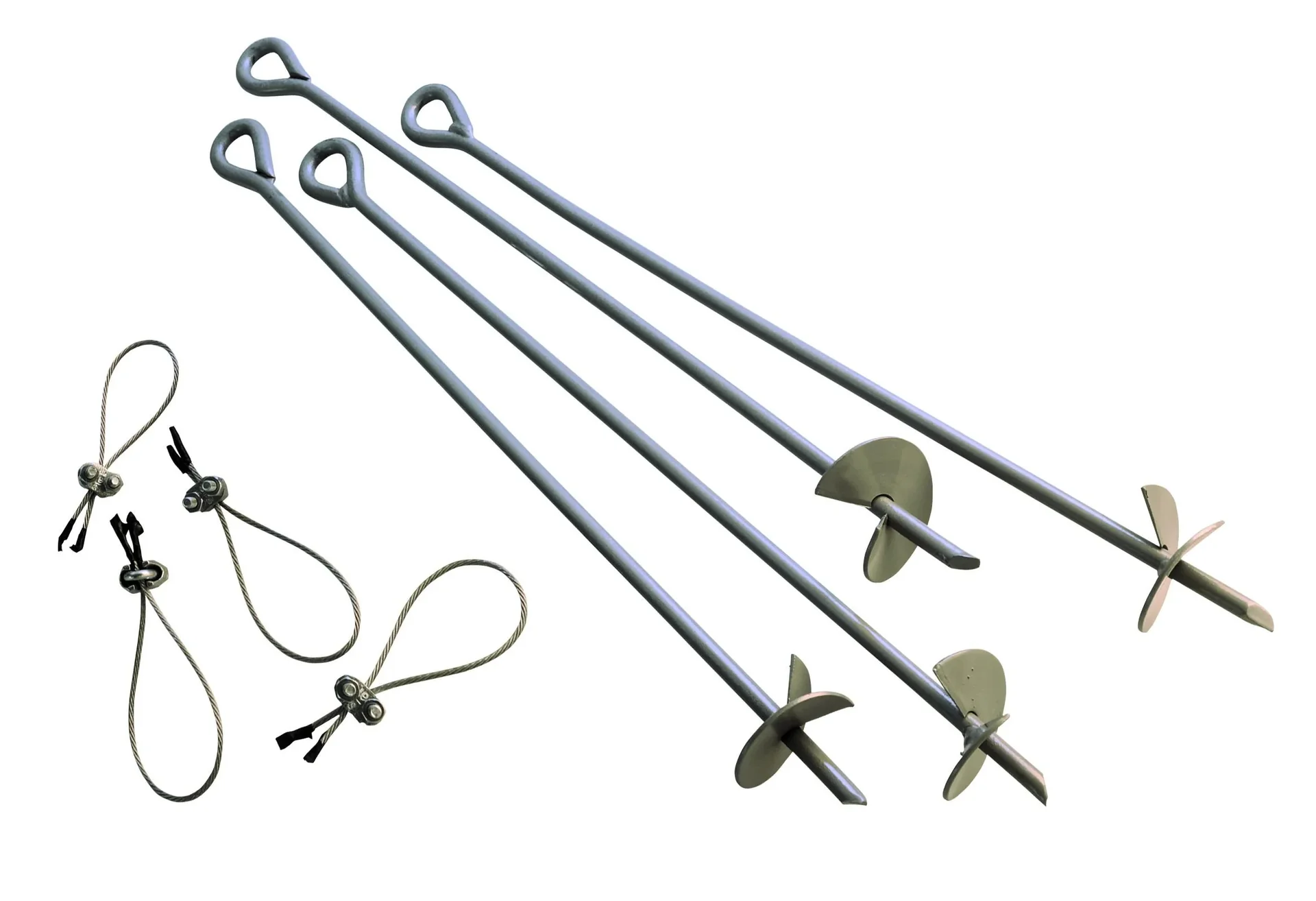 "Ground Anchor Set 69 cm 4 Pieces Silver – Storm Anchors for Pasture Tent, Gazebo & Tent image"