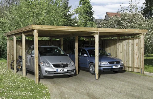 "Double carport "Optima Duo", size 3, flat roof, 603 x 802 cm image"