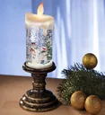 LED glitter Christmas candle with snowman motif